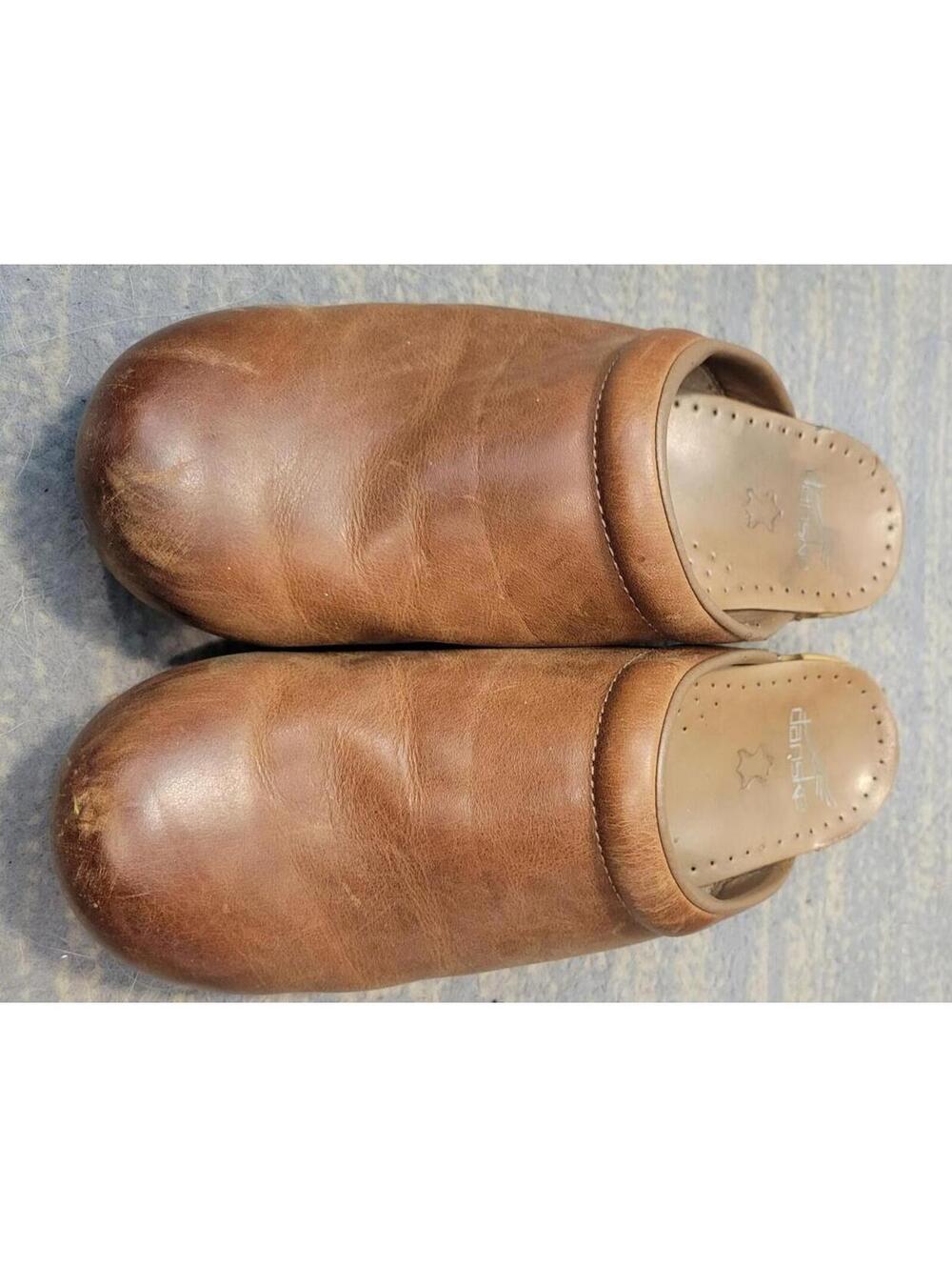 Dansko Brown Leather Slip-On Clogs